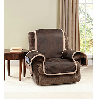 Sure Fit&reg; Vintage Leather Recliner Furniture Cover