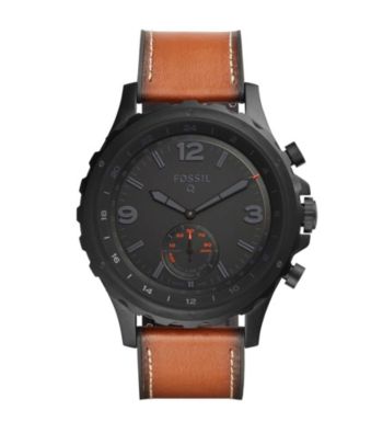 Fossil&reg; Q Nate Leather Hybrid Smartwatch