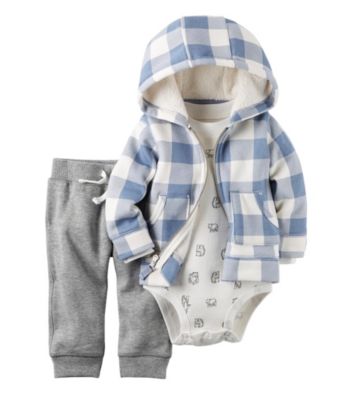 UPC 888767992529 product image for Carter's® Baby Boys' 3-Piece Plaid Hoodie Set | upcitemdb.com