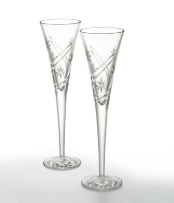 Waterford Crystal Wishes Achievements Pair of Flutes