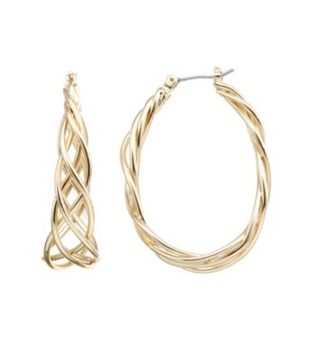 UPC 083355098175 product image for Napier® Large Braided Hoop Earrings | upcitemdb.com