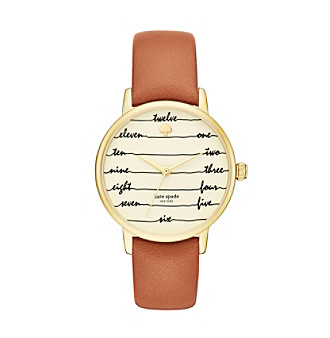 kate spade new york&reg; Luggage Leather Strap and Goldtone 