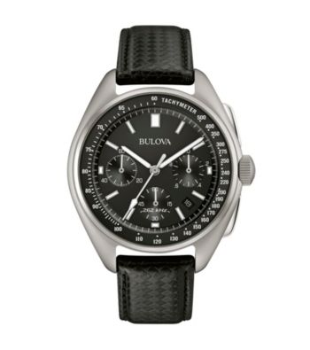 Bulova&reg; Men's Leather Strap Moon Watch