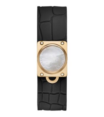 Michael Kors&reg; Mother-of-Pearl and Black Silicone Tracker