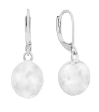 Gloria Vanderbilt&trade; Silvertone Hammered Drop Earrings