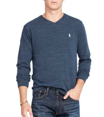 mens polo long sleeve v neck t shirts