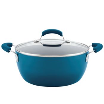 Rachael Ray&reg; 5.5-Qt. Hard Enamel Nonstick Marine Blue 