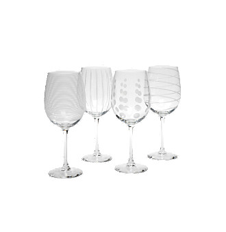 Mikasa Cheers Barware Set of 4 White Wine Glasses