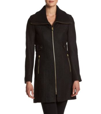UPC 763656245255 product image for Via Spiga® Zip Front Boiled Wool Coat | upcitemdb.com