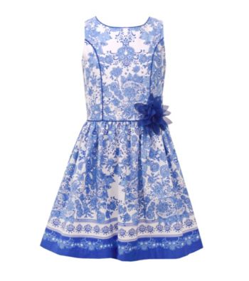 UPC 785498079911 product image for Bonnie Jean® Girls' 7-16 Printed Poplin Border Dress | upcitemdb.com