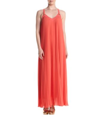 michael kors pleated maxi dress