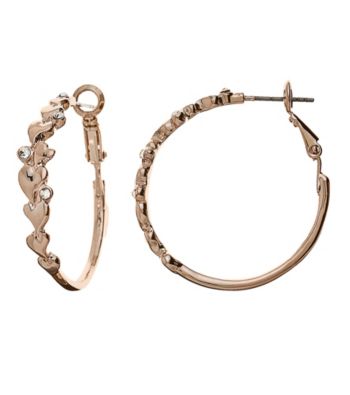 UPC 748838465010 product image for GUESS® Heart And Simulated Crystal Hoop Earrings | upcitemdb.com