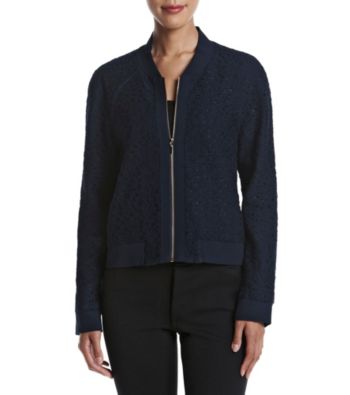 UPC 191151141626 product image for Tahari ASL® Lace Bomber Jacket | upcitemdb.com
