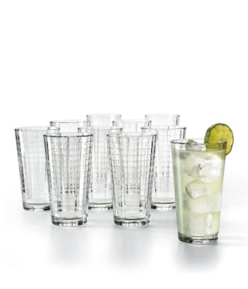 LivingQuarters Windowpane 10-Pack All-Purpose Cooler Glasses