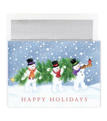 UPC 662790187530 product image for Masterpiece 18 Ct. Foil Holiday Snowmen Cards | upcitemdb.com