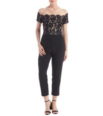 eliza j jumpsuit off shoulder
