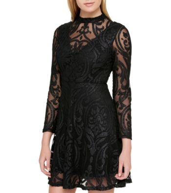 guess black velvet dress
