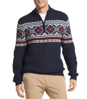 UPC 676108479057 product image for IZOD Men's Long Sleeve Honeycomb Fair Isle Pullover Sweater | upcitemdb.com