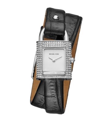 UPC 796483356030 product image for Michael Kors Women's Black Leather Strap Isadore Watch | upcitemdb.com