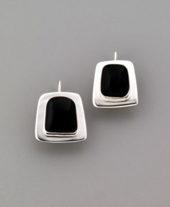 Athra Black Onyx Square Earrings