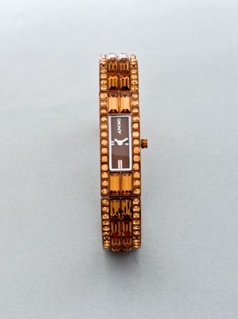 DKNY Women's Ion-Plated Baguette Watch - Brown