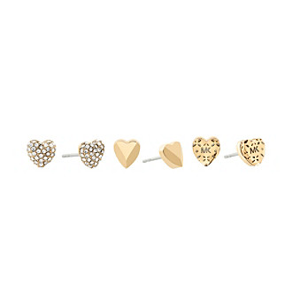 UPC 796483360990 product image for Michael Kors Goldtone Heart Stud Earrings | upcitemdb.com