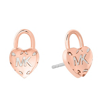 UPC 796483361010 product image for Michael Kors Rose Goldtone Heart Stud Earrings | upcitemdb.com