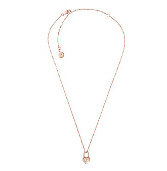 UPC 796483361034 product image for Michael Kors Rose Goldtone Clear Heart Necklace | upcitemdb.com