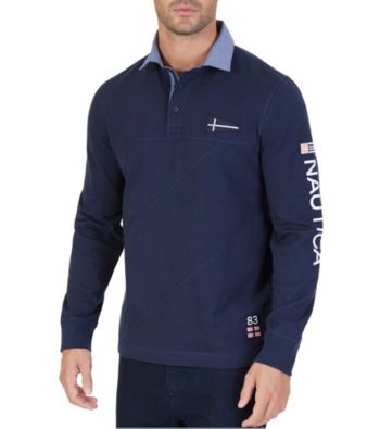 UPC 888079243241 product image for Nautica Men's Slim Fit Rugby Polo Shirt | upcitemdb.com