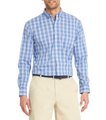 UPC 676108549187 product image for IZOD Men's Long Sleeve Plaid Oxford Dress Shirt | upcitemdb.com