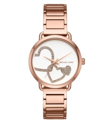 UPC 796483356245 product image for Michael Kors Women's Rose Goldtone Heart Bracelet Watch | upcitemdb.com