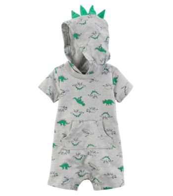 UPC 190796397887 product image for Carter's Baby Boys' Short Sleeve Dino Print Hooded Romper | upcitemdb.com