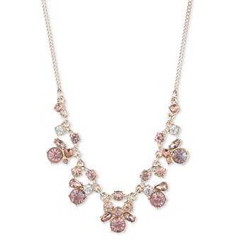 UPC 013742216448 product image for Givenchy Goldtone Pink Crystal Frontal Necklace | upcitemdb.com
