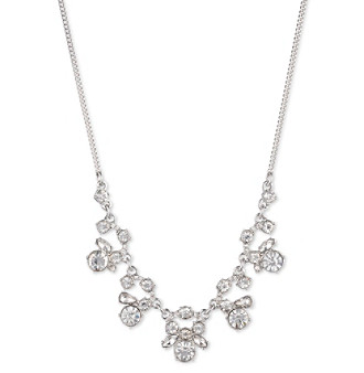 UPC 013742216455 product image for Givenchy Silvertone Clear Crystal Frontal Necklace | upcitemdb.com