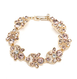 UPC 013742216479 product image for Givenchy Goldtone Pink Multi Stone Flex Bracelet | upcitemdb.com