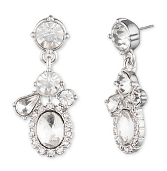 UPC 013742216547 product image for Givenchy Silvertone Clear Crystal Post Drop Earrings | upcitemdb.com
