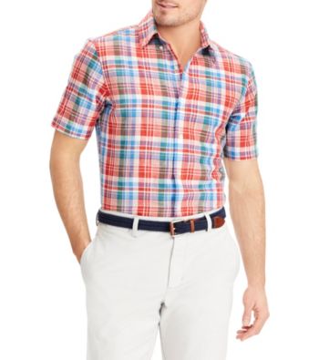 UPC 712169658519 product image for Chaps Men's Linen Plaid Button Down Shirt | upcitemdb.com