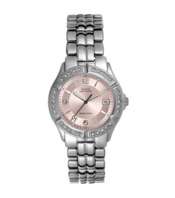 Guess Crystal Bezel Watch - Pink
