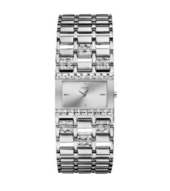GUESS? Women's Crystal Bracelet Watch - Silver
