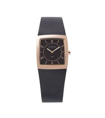 Skagen® Women's Brown Mesh Watch w/Gold