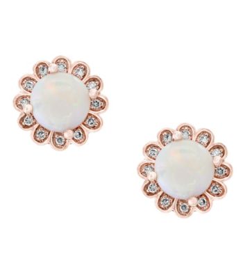 UPC 617892646157 product image for Effy 14K Rose Gold 0.09 Ct. T.w. Diamond Opal Earrings | upcitemdb.com