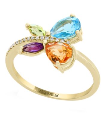 UPC 617892644849 product image for Effy 14K Yellow Gold 0.05 Ct. T.w. Diamond And Semi-Precious Mix Ring | upcitemdb.com