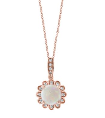 UPC 617892646164 product image for Effy 14K Rose Gold Opal And Diamond Accent Pendant | upcitemdb.com