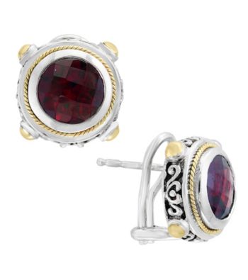 UPC 617892642265 product image for Effy 925 Sterling Silver & 18K Yellow Gold Garnet Earrings | upcitemdb.com