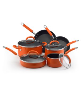 Rachael Ray® 10-Piece Porcelain Enamel Cookware Set - Orange