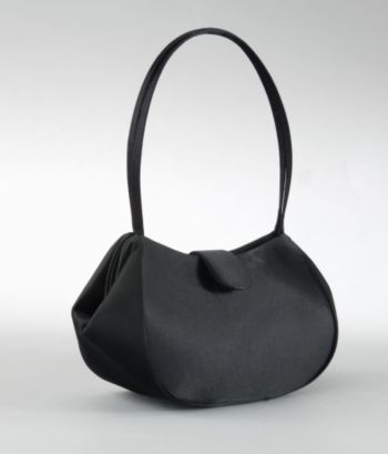 La Regale Satin Hobo Handbag - Black