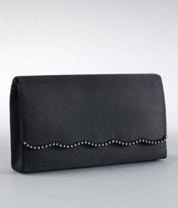 La Regale® Rhinestone Flap Handbag - Black