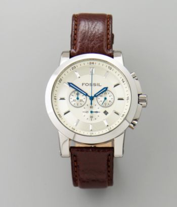 Fossil® Men's Chronograph Watch - Silver/Brown