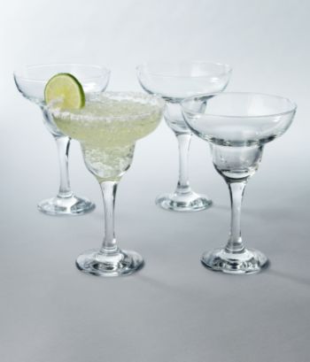 LivingQuarters 4-Pack Margarita Glasses