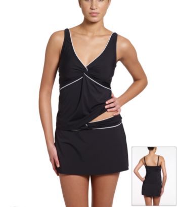 Coco Reef Women's Twist Skirted Swimwear Bottoms - Black/White